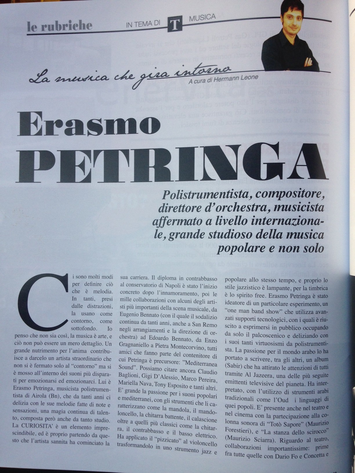 Intervista al M° Petringa su “magazine TEMA”  dic-gen 2016